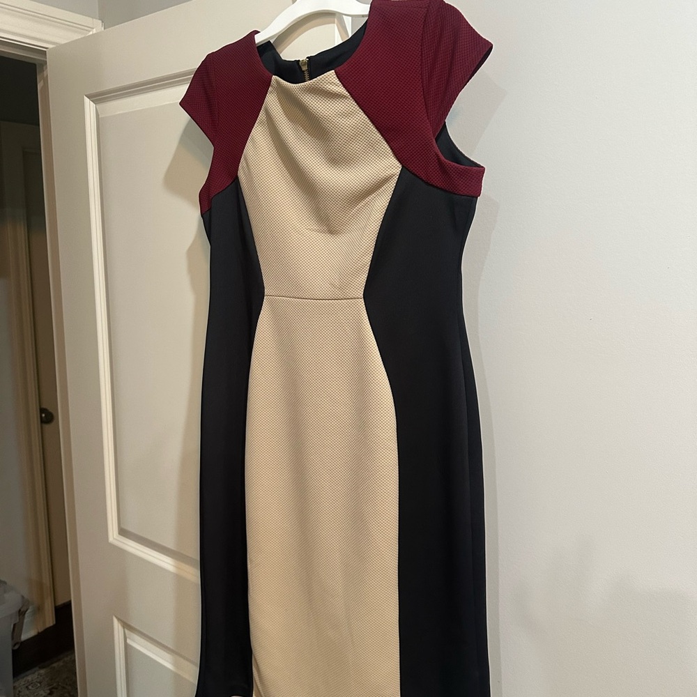 Color block dress worn twice